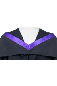 設計香港樹仁大學學士中文英文歷史新聞與傳播經濟及金融業畢業袍 黑色方帽 紫色色肩帶披肩 DA242
